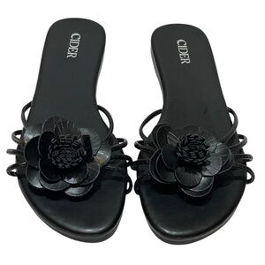 CIDER ORCHIRD BLACK MULTI STRAP SANDALS SZ 6